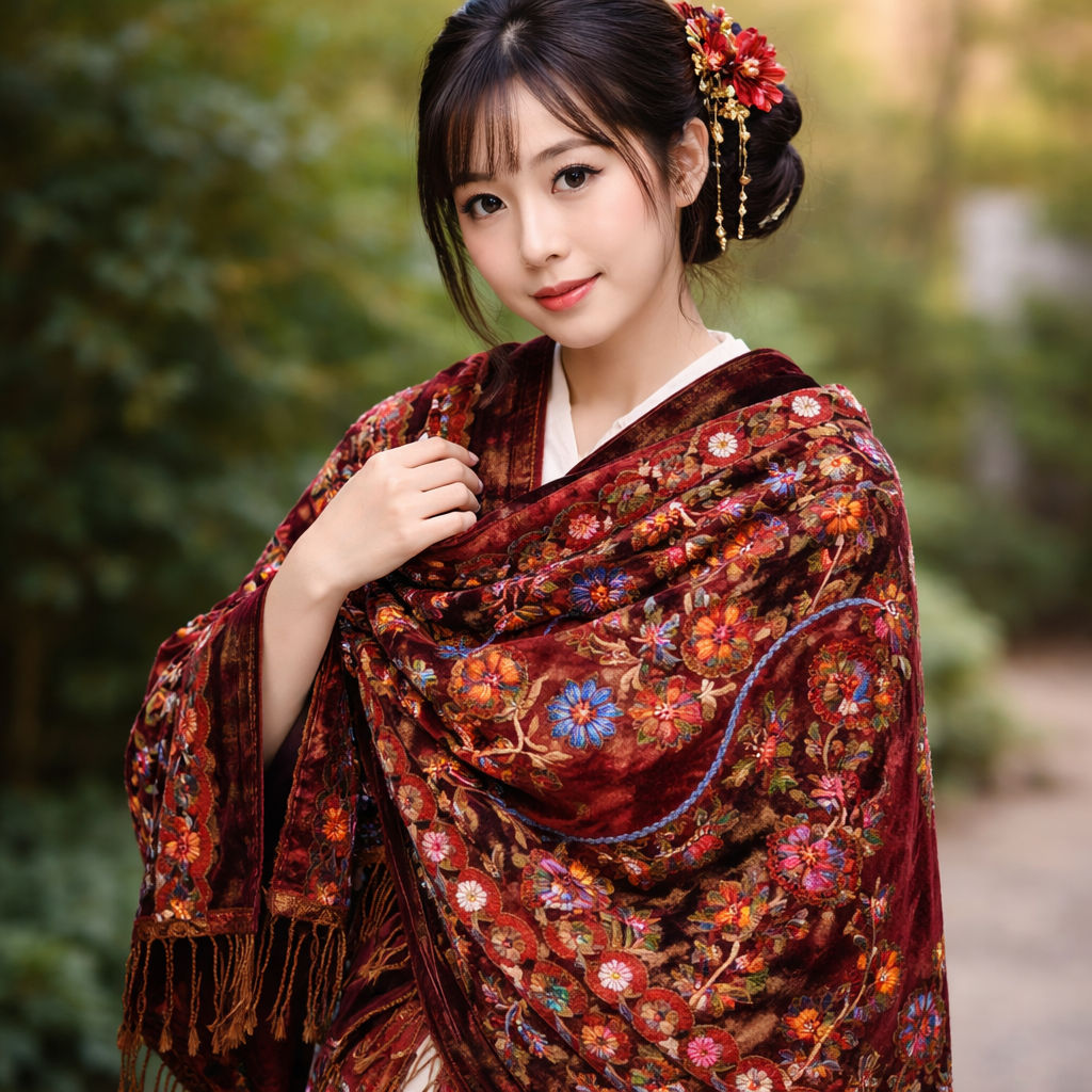 Floral Embroidery Scarf v1.0